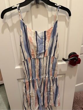Ocean Drive Striped Blue, Pink, and White Sundress